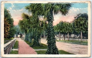 Postcard - Sidewalk On Second Street - Jacksonville, Florida