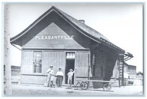 c1960's Pleasantville Iowa IA Railroad Train Depot Station RPPC Photo Postcard