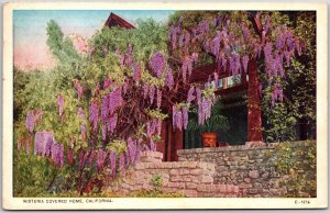 1920's Wisteria Covered Home California Plant Covering The House Posted Postcard