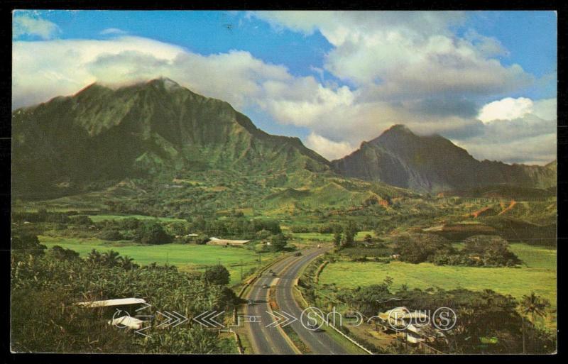 Honolulu bound over the pali from windward Oahu