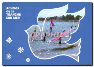 Postcard Modern Flowers Lumiere Approval Approval La Tranche sur Mer Windsurfing