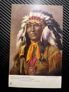 Mint Postcard Native American Indian Song of Hiawatha Longfellow