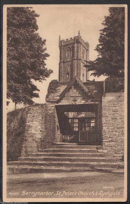 Devon Postcard - Berrynarbor - St Peter's Church & Lychgate  RS882