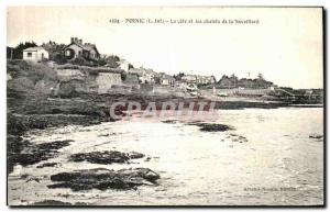 Old Postcard Pornic La Cote and cottages of the Noveillard
