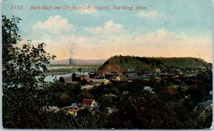 1910s Barn Bluff and City from City Hospital Red Wing Minnesota Postcard