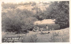RPPC OLD SWIMMING HOLE SYCAMORE GROVE SANTA CRUZ CALIFORNIA REAL PHOTO POSTCARD