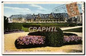 Old Postcard Deauville La Plage Fleurie The Normandy Hotel