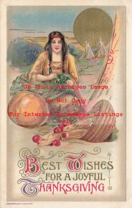 Thanksgiving, Winsch 1910 No WIN101-1, Schmucker, Native American Plucks Turkey
