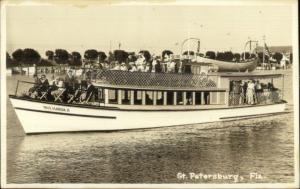 St. Petersburg FL - Boat Miss Florida II Real Photo Postcard