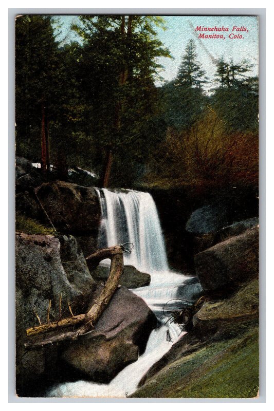 Postcard CO Minnehaha Falls Manitou Colorado Vintage Standard View Card 