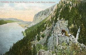 OR - Columbia River from St. Peter's Dome, Castle Rock in Distance