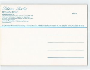 Postcard Brandenburger Tor, Berlin, Germany