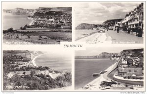 RP: SIDMOUTH , Devon , England , 30-40s 4-view postcard