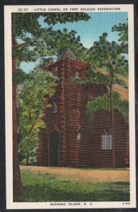 North Carolina colour PC Little Chapel Fort Raleigh Reservation unused