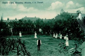 Ladies vs Men Tennis Court Minster Isle Of Thanet Kent Real Photo Sports Post...