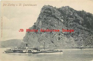 Germany, Rhineland-Palatinate, Sankt Goarshausen, Die Lurley, Steamer