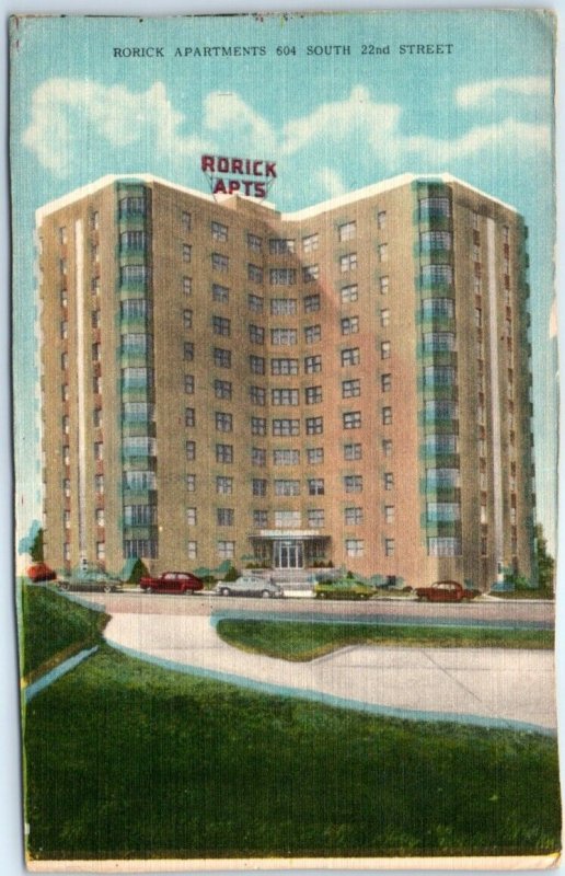 Postcard - Rorick Apartments - Omaha, Nebraska