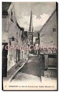 Postcard The Old Nemours Rue Prioress And Old Houses