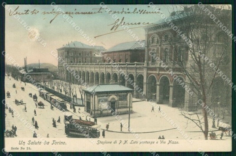 1908 - Un saluto da Mandello (Lago di Lecco) - viaggiata (formato