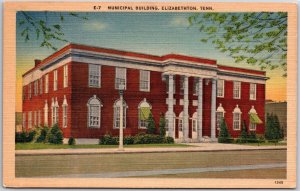 Municipal Building Elizabethton Tennessee TN Mainroad Pines In Front Postcard