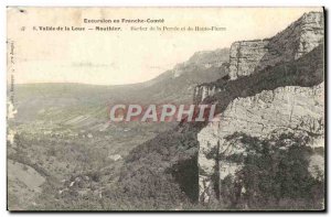 Old Postcard Vallee De La Loue Mouthier Rock of Percee and Haute Pierre