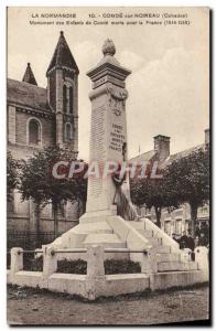 Old Postcard Normandy Conde Sur Noireau Conde Monument children died for Fran...