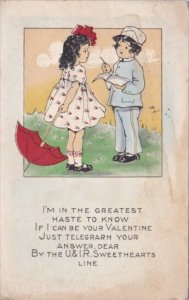 Valentine's Day Young Couple Conversing 1918