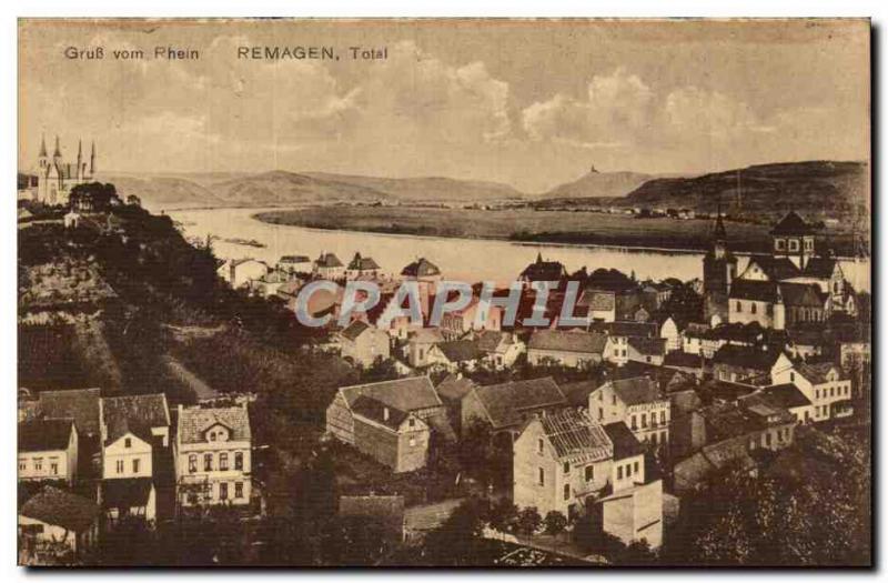 Old Postcard Gruss vom Rhein Remagen Total