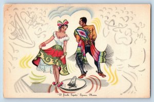 Tijuana Baja California Mexico Postcard El Jarabe Tapatio Dancing Scene c1930's