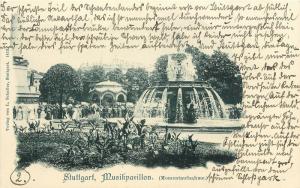 Vintage Postcard Stuttgart Music Pavillion Baden-Württemberg Germany