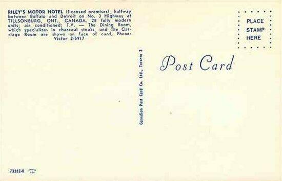 Canada, Ontario, Tillsonburg, Riley's Hotel, Canadian Post Card 73282-B