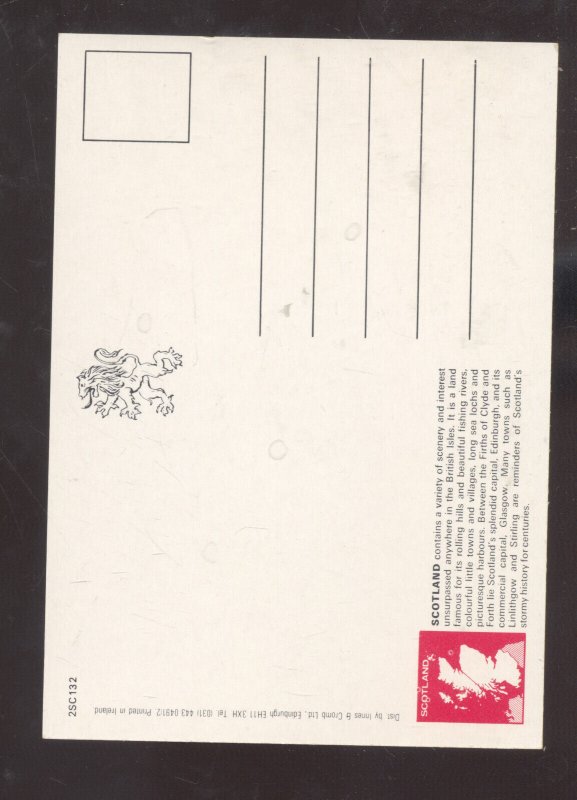 GREETINGS FROM SCOTLAND UK MAP  POSTCARD
