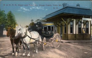B&M RR Train Depot Station Horse Carriage Stage Coach TWIN MOUNTAIN NH
