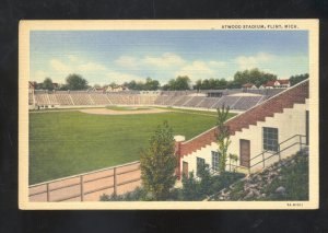 FLINT MICHIGAN ATWOOD FOOTBALL STADIUM BASEBALL FIELD VINTAGE POSTCARD