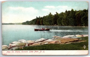 Canobie Lake Park NH~People In Rowboat Near The Flume~Vtg Undivided Back PC