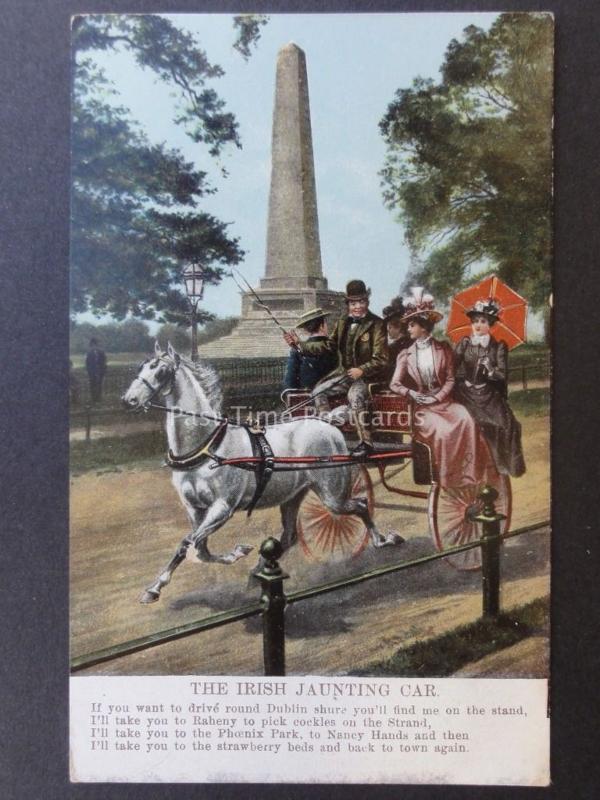 Ireland IRISH JAUNTING CAR If you want to drive round Dublin - Old Postcard 8210