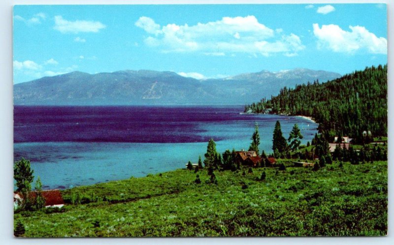 LAKE TAHOE, CA California ~View of RUBICON POINT c1950s Curt Teich Postcard