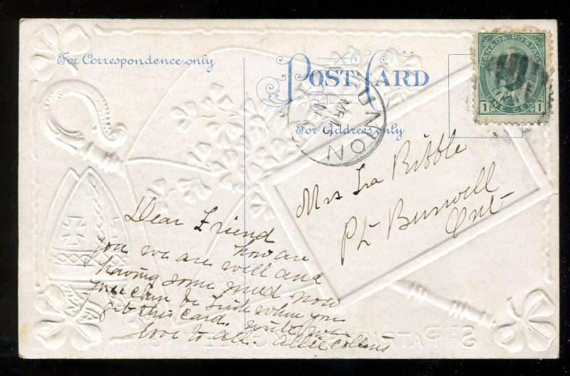 dc231 - ST PATRICK'S DAY 1911 True Irish Hearts. Embossed