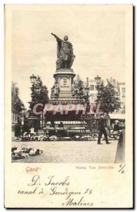 Postcard Old Ghent Statue Van Artevelde
