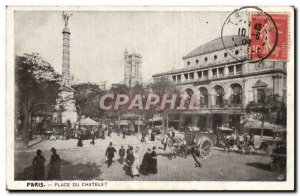 Paris - 1 - Place du Chatelet - Old Postcard