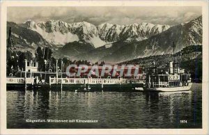 Old Postcard Klagenfurt Worthersee mit Karawanken Boat