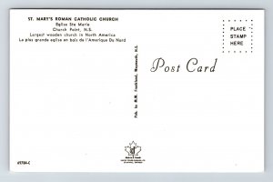 St Marys Roman Catholic Church Eglise Ste Marie Point NS Canada Postcard UNP VTG 