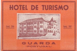 Portugal Guarda Hotel De Turismo Vintage Luggage Label lbl0528