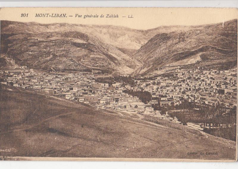 B80622 mont liban vue generale de zahleh  liban lebanon front/back image