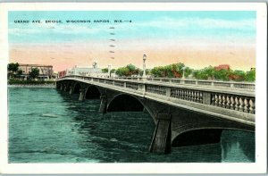 Bridges Postcard Grand Ave Bridge Wisconsin Rapids Posted 1938