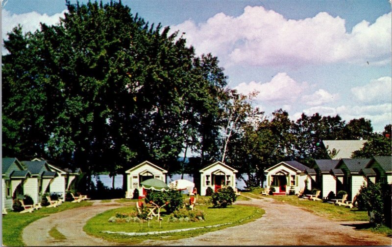 Vtg Riverside Motor Court Cabins Fredericton New Brunswick Canada Postcard