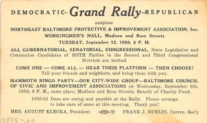 Democratic - Grand Rally - Republican Baltimore, Maryland MD