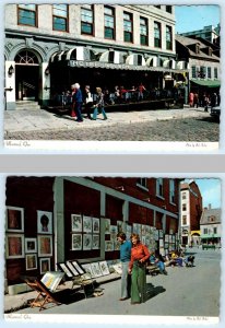 2 Postcard MONTREAL Quebec Canada ST. AMABLE STREET Place Jacques Cartier 4x6