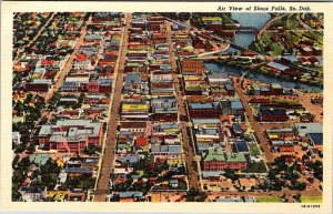 Postcard AERIAL VIEW SCENE Sioux Falls South Dakota SD AL7116