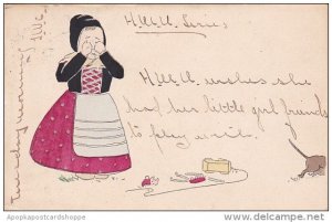 Dutch Girl Crying Over Broken Toy 1905